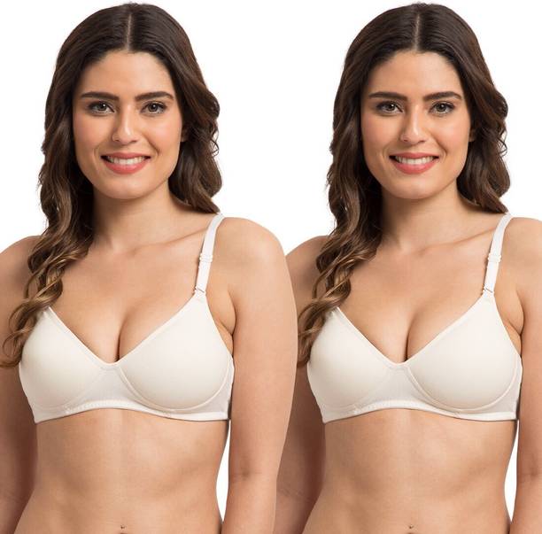 KOMLI Women's Medium Padded Full Coverage Non-Wired Seamless T-Shirt Bra Women Push-up Lightly Padded Bra
