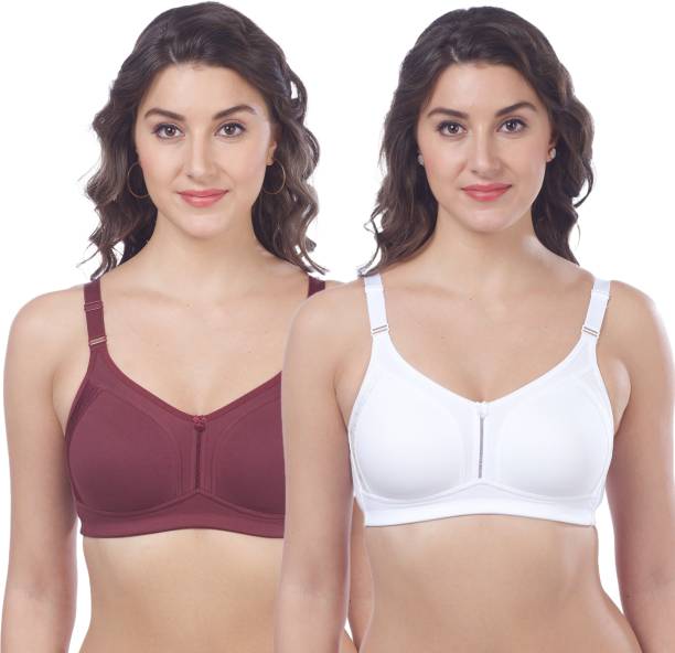 maashie M4414 Women's Side Panel Lace Double Layered Cups High Support Seamless Bra Women Everyday Non Padded Bra