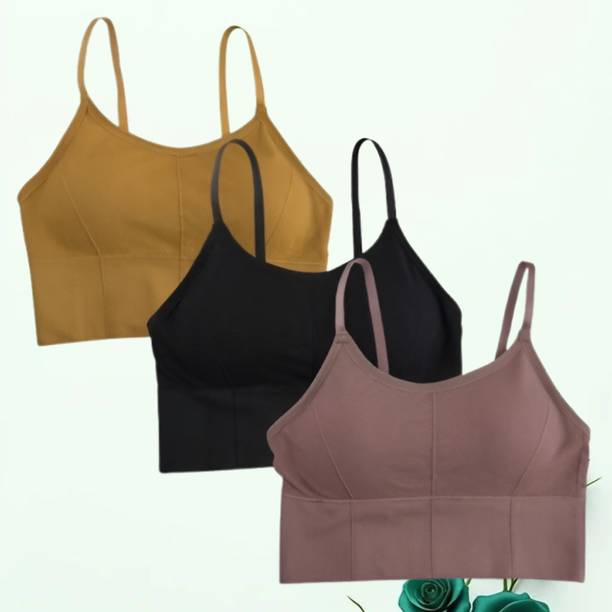 Keevshop Pack of 3 Women Sports Heavily Padded Bra