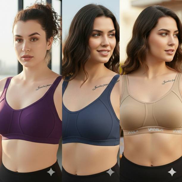 Pack of 3 Women's Sports Non-Padded Bras