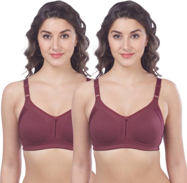 maashie M4414 Women's Side Panel Lace Double Layered Cups High Support Seamless Bra Women Everyday Non Padded Bra