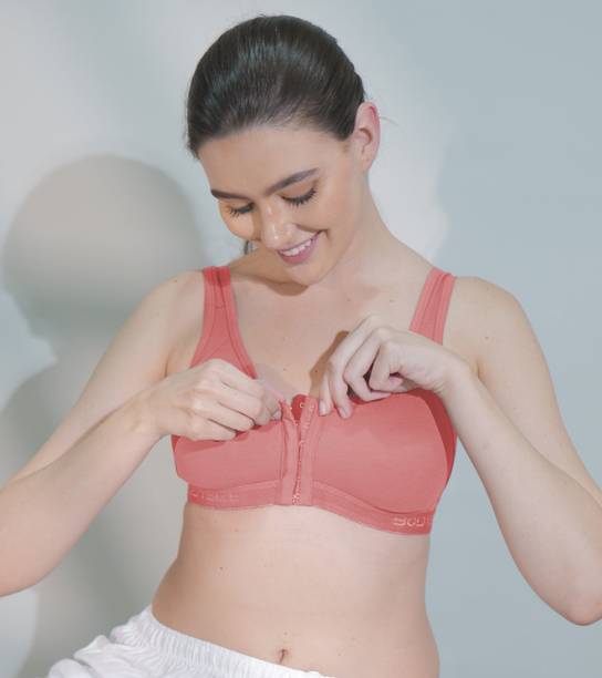 Bodysize Women's Front Open Sports Cotton Non Padded Bra