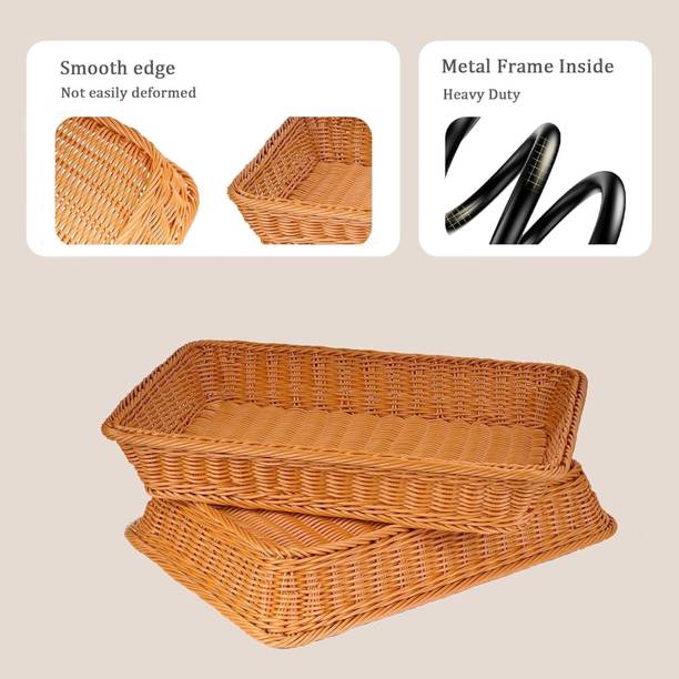 CELLO Knits Style Shopping Rectangular Basket, Brown, Plastic, Pack Of 1, Port