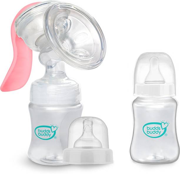 Buddsbuddy 2 in 1 Premium Manual Breast Pump With Regular Neck and Wide Neck Feeding Bottle  - Manual