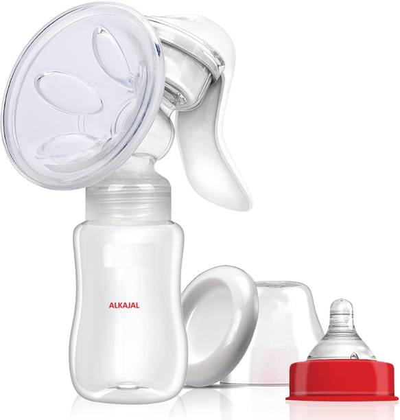 alkajal Manual Breast Pump, 3 Level Suction Adjustment, 2pcs pads free  - Manual
