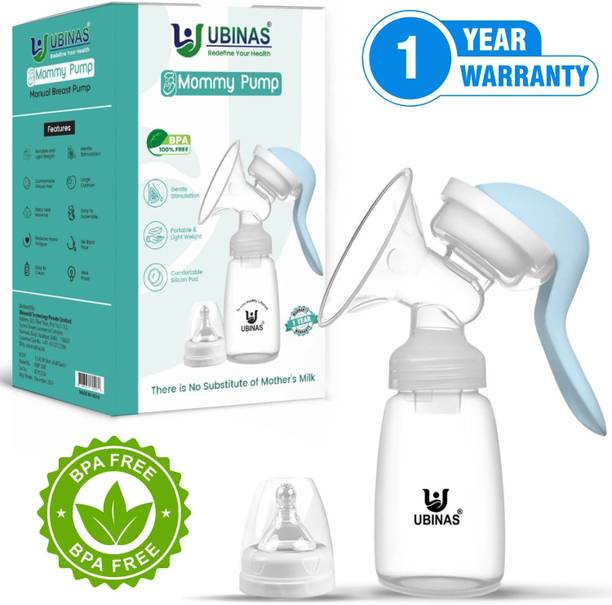 Ubinas Manual Breast Pump | Easy Silicone Massage Cushion with One Year Warranty  - Manual