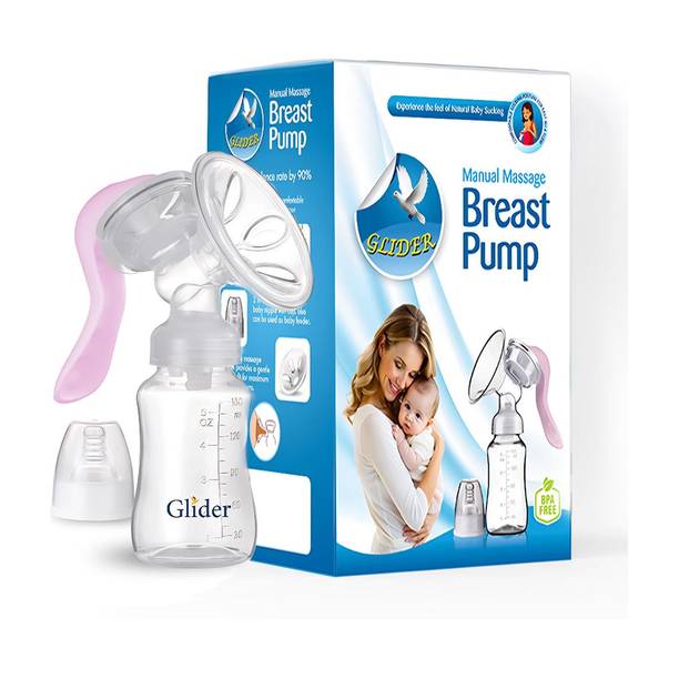 GLIDER Manual Breast Pump | Silicone Cushion - Ultra Comfort & Quiet | BPA Free | 250ml  - Manual