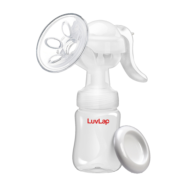 LuvLap Manual Breast Pump, 3 Level Suction Adjustment, 2pcs pads free  - Manual