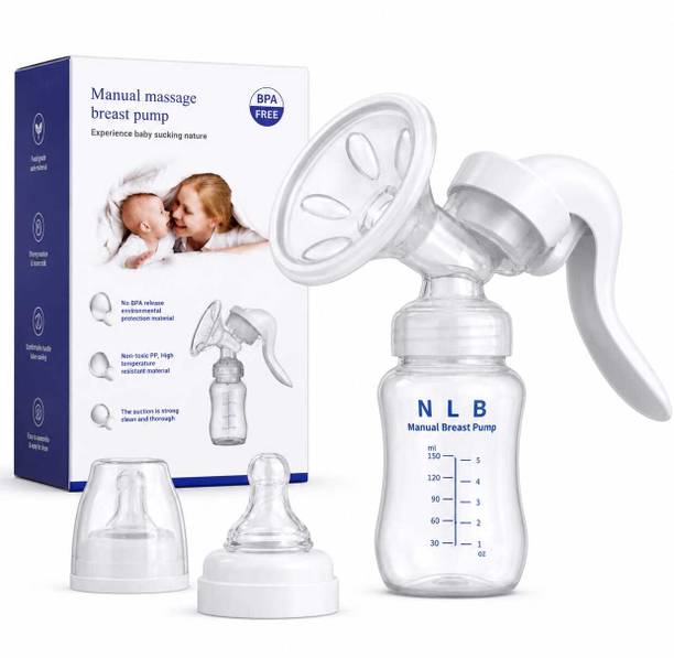 NLB ENTERPRISE Manual Breast Pump, Nipple Feeding Bottle, Massage Pad, Dust Cover BPA free  - Manual