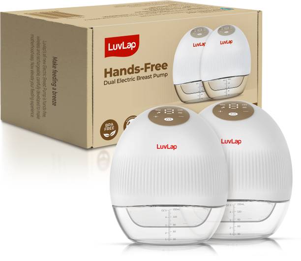 LuvLap Glory Hands-Free Dual Electric Breast Pump | 4 Modes | 9 Levels |Portable |White  - Electric