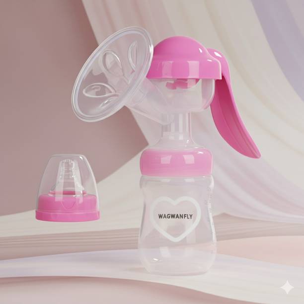Wagwanfly Portable Manual Breast Pump with Feeding Nipple | BPA-Free for Feeding Mothers  - Manual