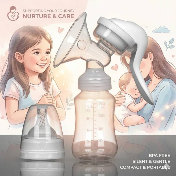 GOREVIZON OPPOSED Manual Breast Pump with Silicone Cushion & Bottle  - Manual
