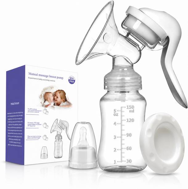 AELENCY Manual Breast Pump, Nipple Feeding Bottle, Massage Pad, Dust Cover BPA free  - Manual
