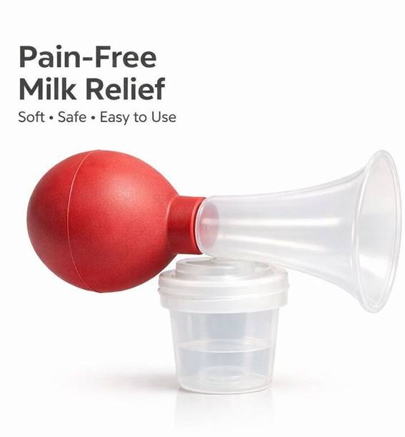 Ooplore Breast Reliever Pump with Milk Container - Manual (Red, Clear)  - Manual