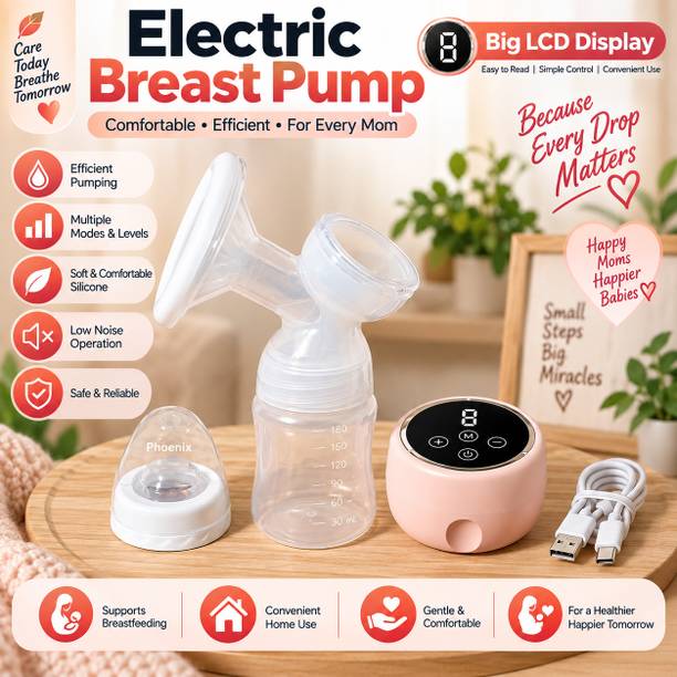 PLEXAL Big LCD Smart Electric Breast Pump – Comfortable & Convenient Milk Expression  - Electric