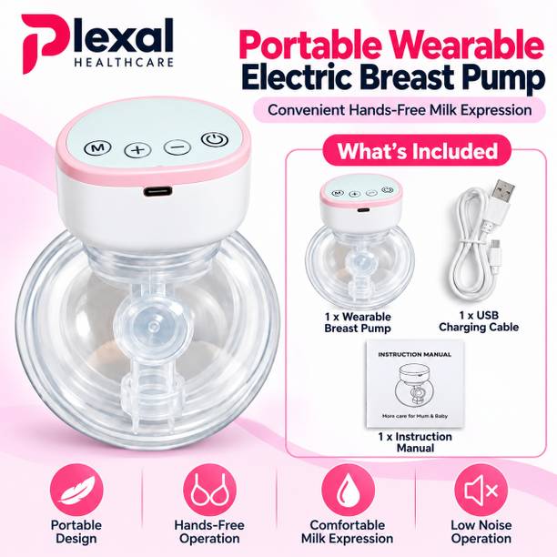 PLEXAL Portable Electric Wearable Breast Pump, 5 Modes, 15 Suction Levels & Low Noise  - Electric