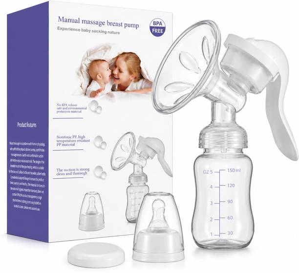 AELENCY Breast Milk Pump Manual, Nipple Feeding Bottle, Massage Pad, BPA free  - Manual