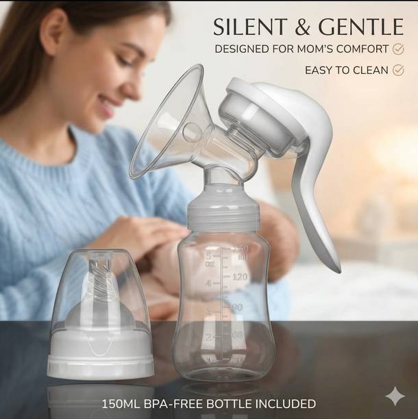 GOREVIZON OPPOSED Manual Breast Pump with Silicone Cushion & Bottle  - Manual