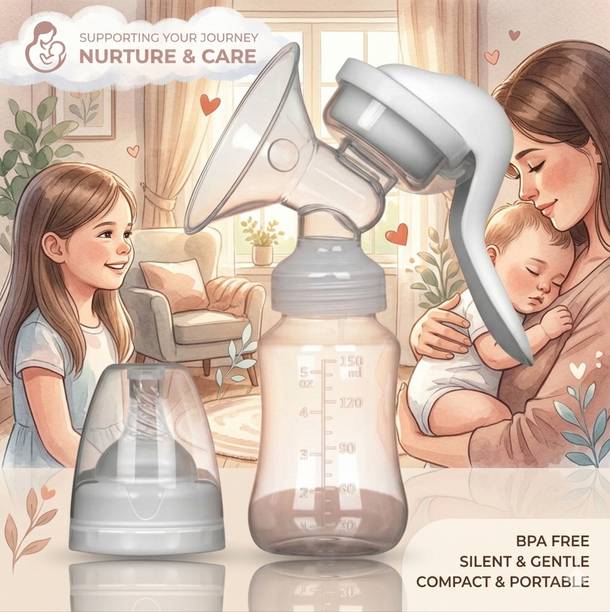 GOREVIZON OPPOSED Manual Breast Pump with Silicone Cushion & Bottle  - Manual
