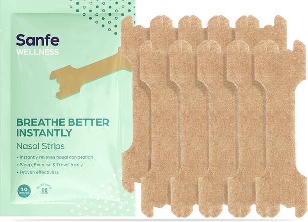 संफे Nasal Strips |Breathe Better Instantly No side effects, 8 hr relief | 10 Patches स्ट्रिप
