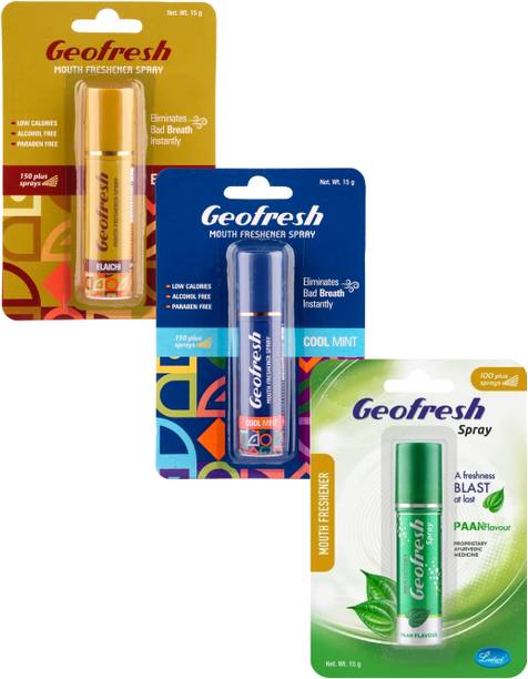 Geofresh Mouth Spray Cool Mint + Elaichi + Paan Flavor ( 3 Pc x 1