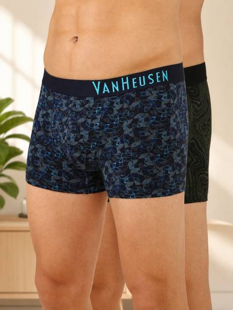 VAN HEUSEN Pack of 2 Printed, Geometric Print Men Trunk