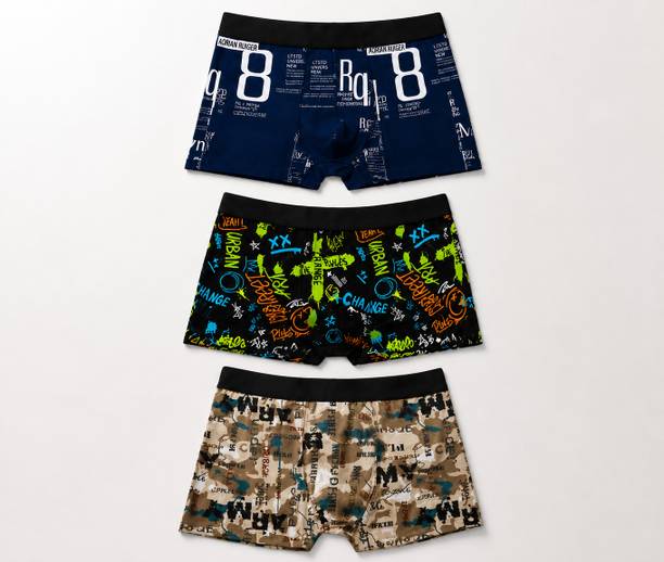 Pack of 3 Camouflage, Graphic Print Men Trunk