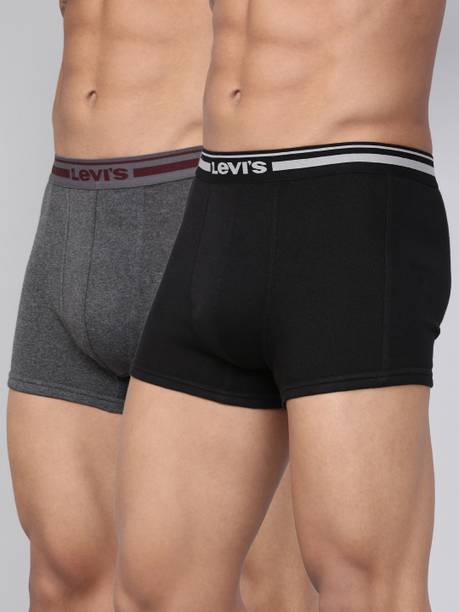 Pack of 2 Contoured Double Pouch, Tag Free & Smartskin Technology Style# 003 Comfort Solid Men Trunk