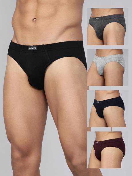 Pack of 5 Contoured Double Pouch, Tag Free & Smartskin Technology Style# 011 Comfort Solid Men Brief