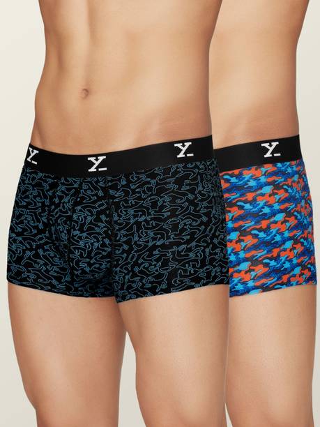 Pack of 2 Shuffle Intellisoft Micro Modal Printed Solid Men Trunk