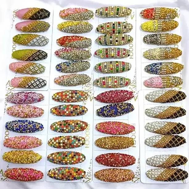Krishna Enterprises Fancy Stone Saree pin pack of 6 Brooch