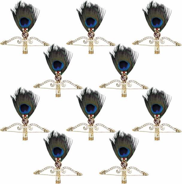 Shri Ram Creations Teen Baan Brooch with peacock feather pack of 10 pcs Brooch