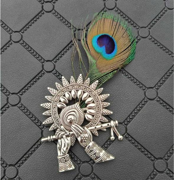 MARWARI TRADERS DESIGNER BANSURI BROOCH WITH MOR PANKH / WELCOME GIFTS FOR BARATI'S(pack of 1) Brooch