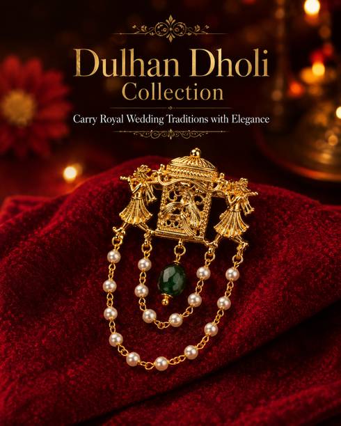 AMRAT NAATH - Fashion jewellery Rajwada Dulhan Doli Statement Brooch Brooch