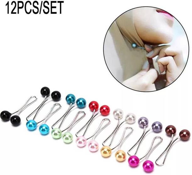 snehatrends Muslim Hijab Scarf Clips Safety colorful Pins Buttons 12pc Brooch