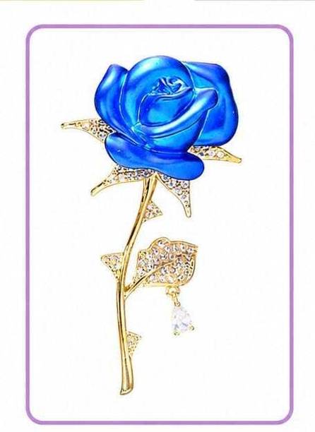 KDSALESES blue rose Floral Brooch pin for women Brooch