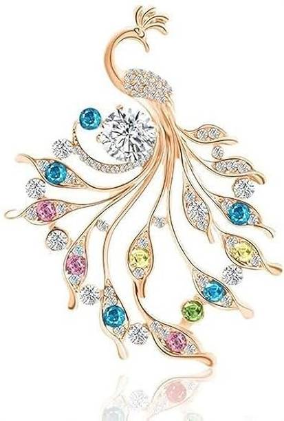 Truenix Peacock Jeans Clip – Adjustable Metal Clips for Jeans, Pants, Skirts & Overalls Brooch