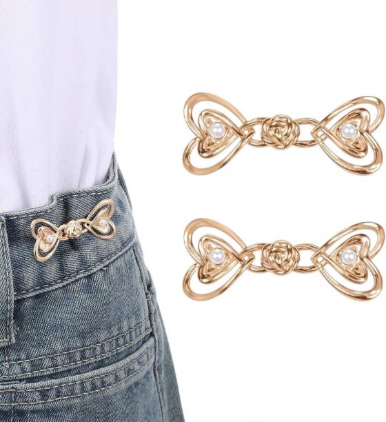 LIJIE Pack of 2 Stylish Waist Clips for Quick Jeans Size Reduction Brooch