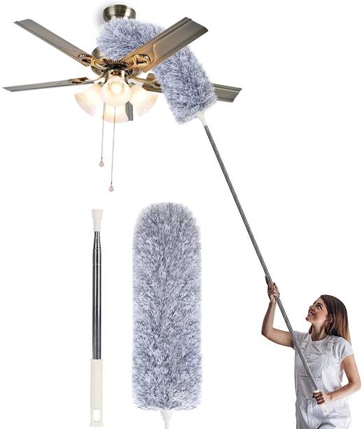 HEZKRT ® Flexible and extendable Duster for Cleaning Ceiling Roof, Blinds 100 Inches Microfibre Wet and Dry Broom