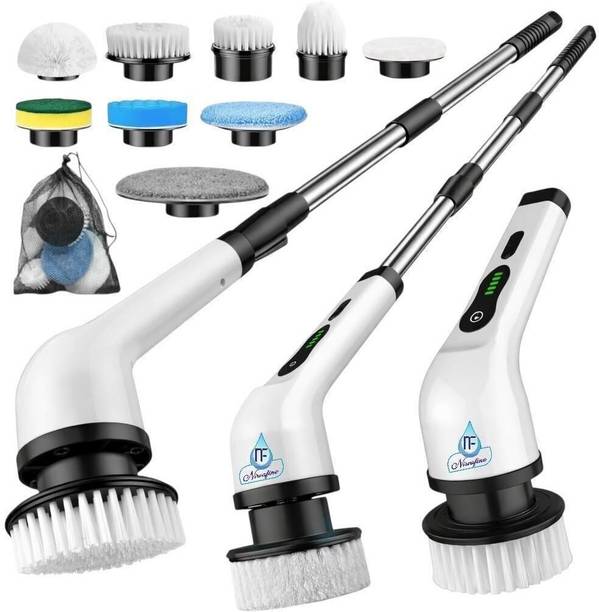 Nirvafine Electric Spin Scrubber, Bathroom, kitchen, Car cleaning Sponge, Fiber Wet and Dry Brush