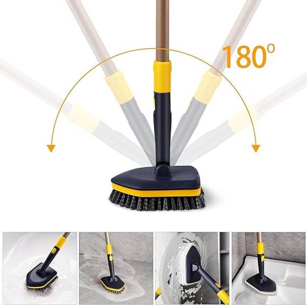 starprim 3 in 1 Cleaning Set Long Handle Flexible Duster Microfiber Scrubber Plastic Wet and Dry Brush