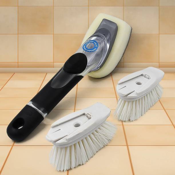 Gift Corner Dish Scrubber with Soap Dispenser Plastic Wet and Dry Brush