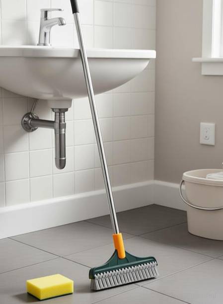 Trezox 3-in-1 Floor Scrub Brush with Long Handle Bath...