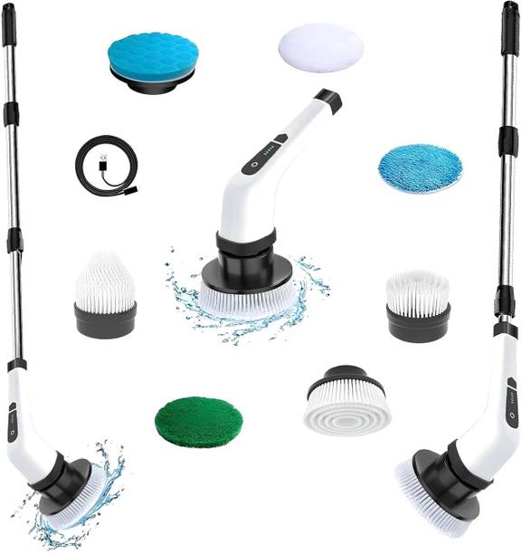 Sinche Electric Spin Scrubber Rechargeable Cleaning Brush | 7 Replaceable Brush Heads | Plastic, Microfibre Wet and Dry Brush