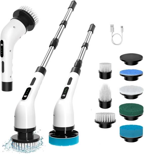 ARJ Electric Spin Scrubber 9 in 1 Electric Mop Home Cleaner 420RPM-7 Replaceable Sponge Wet and Dry Brush