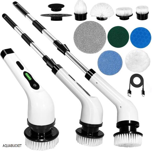 AQUABUCKET Clean Brush Floor Clean Brush Electric Spin Scruber for Home Sponge Wet and Dry Brush