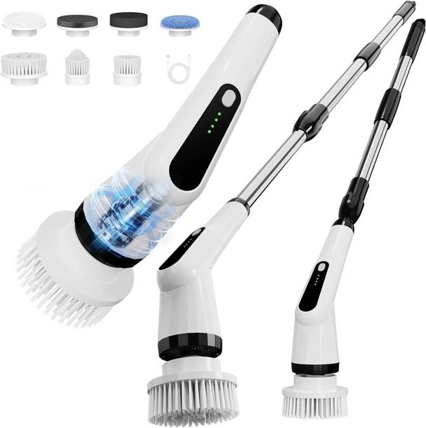 CARTSPACE 9 in 1 Multifunction Electric Spin Scrubber Plastic, Microfibre, Sponge Wet and Dry Brush