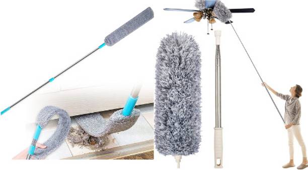 JHWOQU Microfiber Duster 100 inch ExtensionPole with Cleaning Ceiling Fan High Ceiling Microfibre Wet and Dry Brush