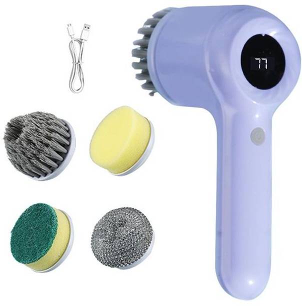 kripara Electric Cleaning Brush, spin scrubber, Cordless with 5 Replaceable Handheld Microfibre, Sponge Wet and Dry Brush