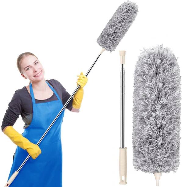 CORRUPTAK Flexible Duster for Fan Cleaning Mop with Long Rod Microfibre Wet and Dry Brush